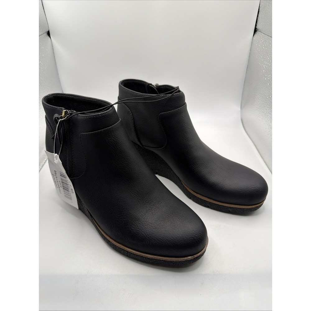 Dr. Scholl's Women's Bianca Wedge Ankle Bootie Black Size 6.5 New In Box